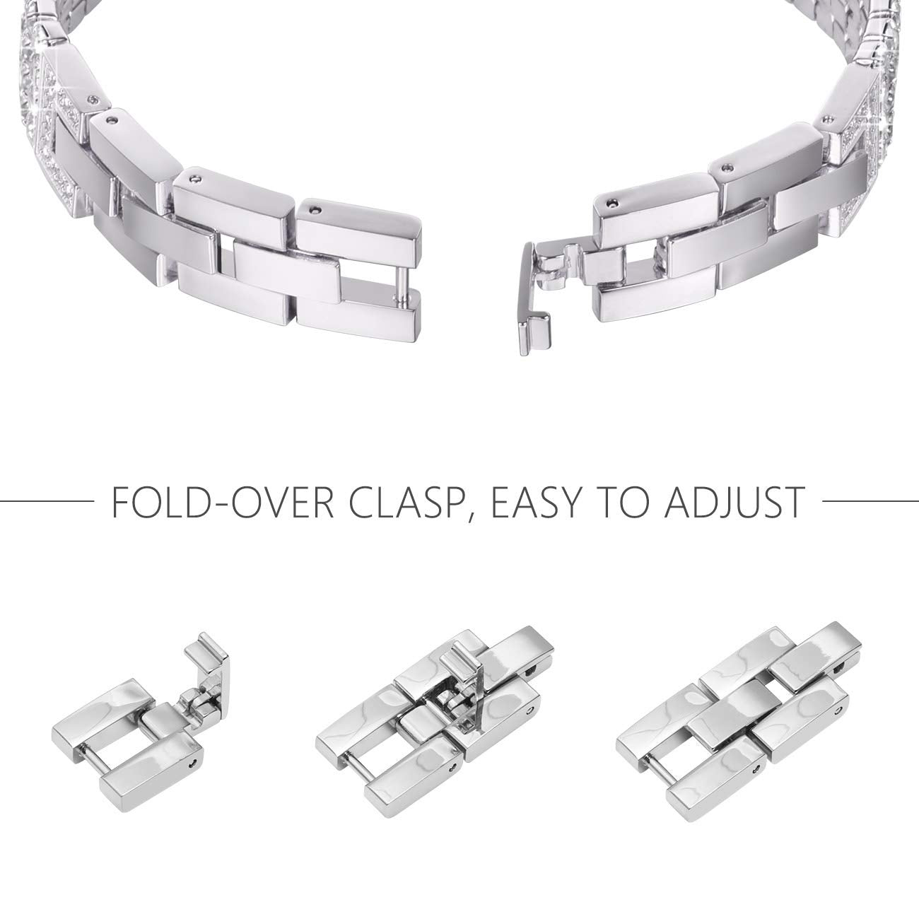 Newways Galaxy Watch 5 Band 40Mm 44Mm Galaxy Watch 4 40Mm 44Mm 42Mm 46Mm, 20Mm Stunning Diamonds Bracelet With Quick Release Pin