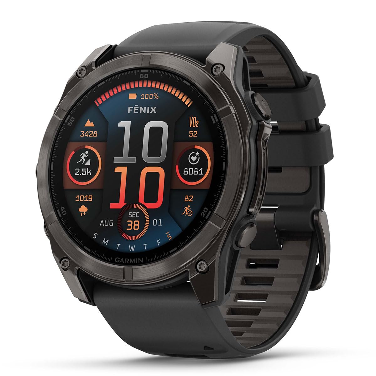 Playbetter Garmin Fenix 8 Amoled Sapphire (51Mm, Carbon Gray Dlc Titanium) Multisport Gps Smartwatch Bundle - 1.4    Touchscreen
