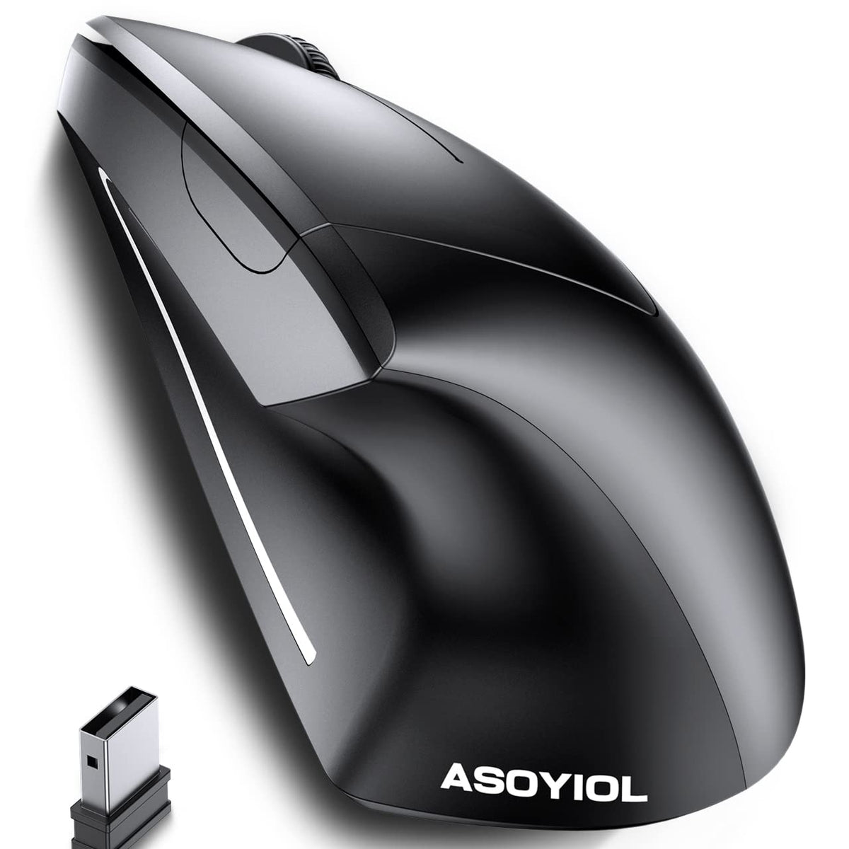 ASOYIOL Ergonomic Mouse Wireless,Vertical Mouse Ergo with USB Receiver ...