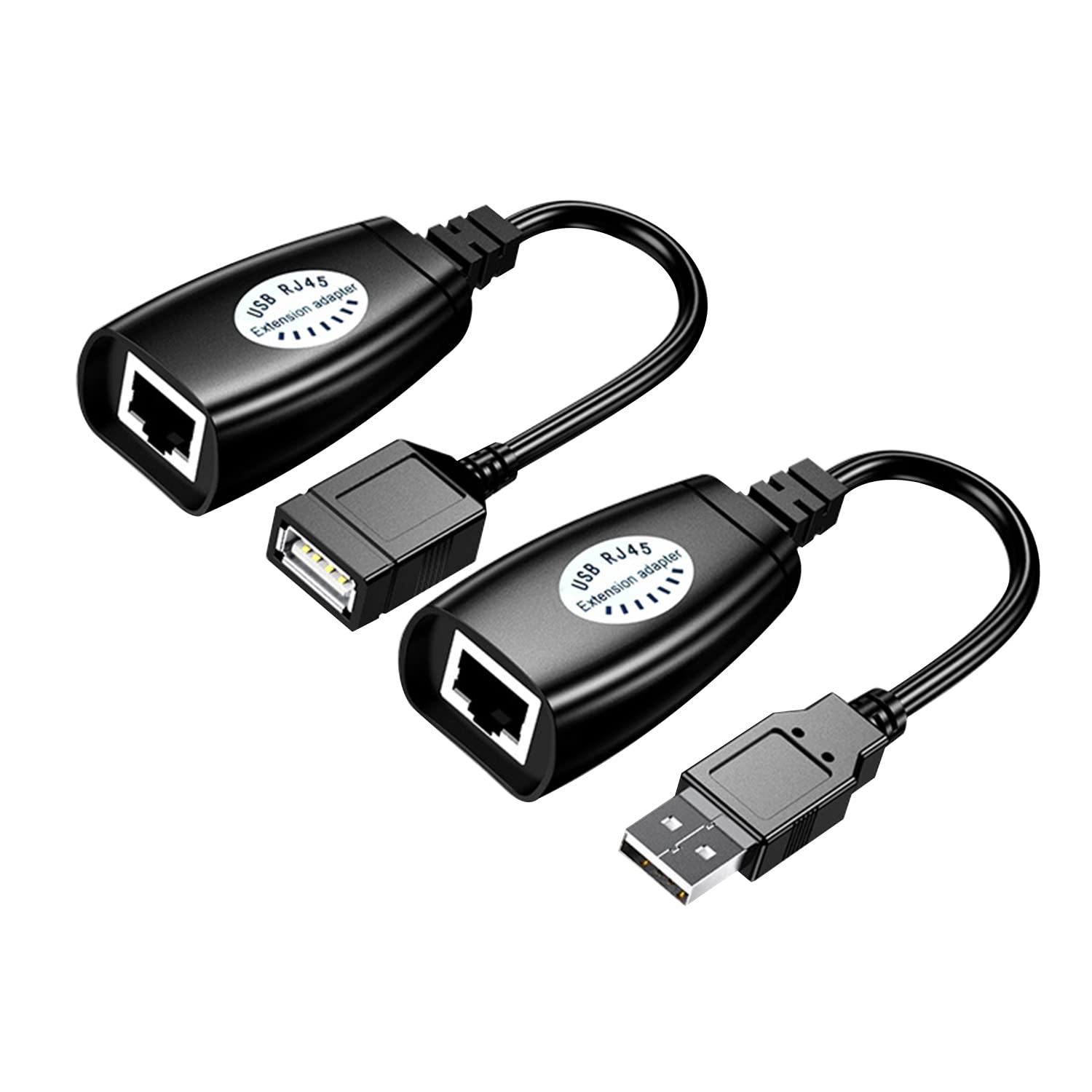Lixintian Usb (Male) (Female) To Rj45 Adapter Set Usb To Rj45 Lan Extension Adapter Over Cat5/ Cat5E/ Cat6 Cable