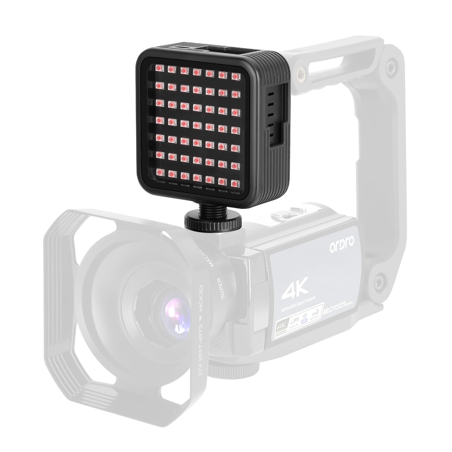 Ordro Ln 5 Mini Ir Night Vision Light Infrared Photography Light For Video Camera Camcorder Built In Rechargeable Battery With 3