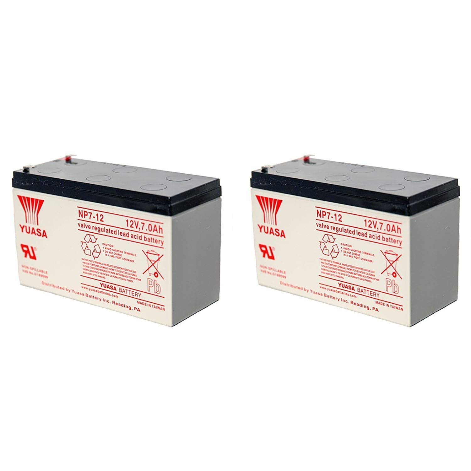 Yuasa Np7 12 12V 7Ah Battery (2 Pack)