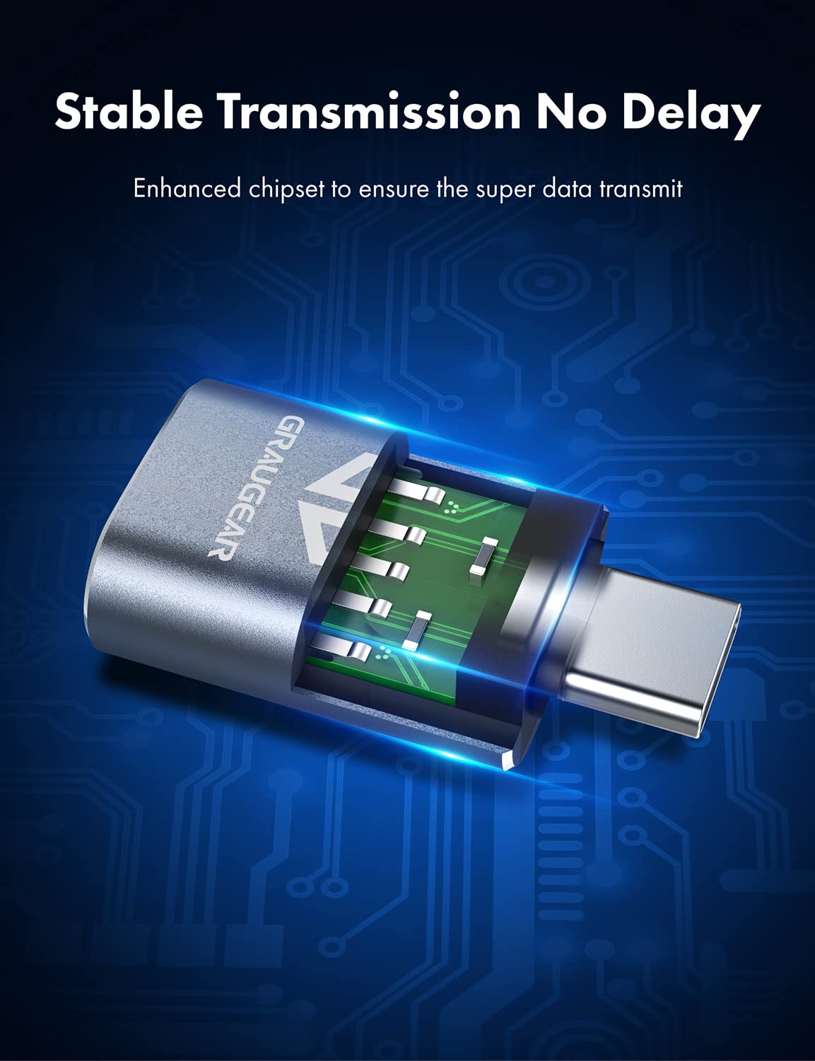 Graugear Usb C Male To Usb A Female Adapter Pack Of 2, 10Gbps Data Transfer Support, Usb 3.2 Gen 2 Usb C To Usb Adapter, Compati