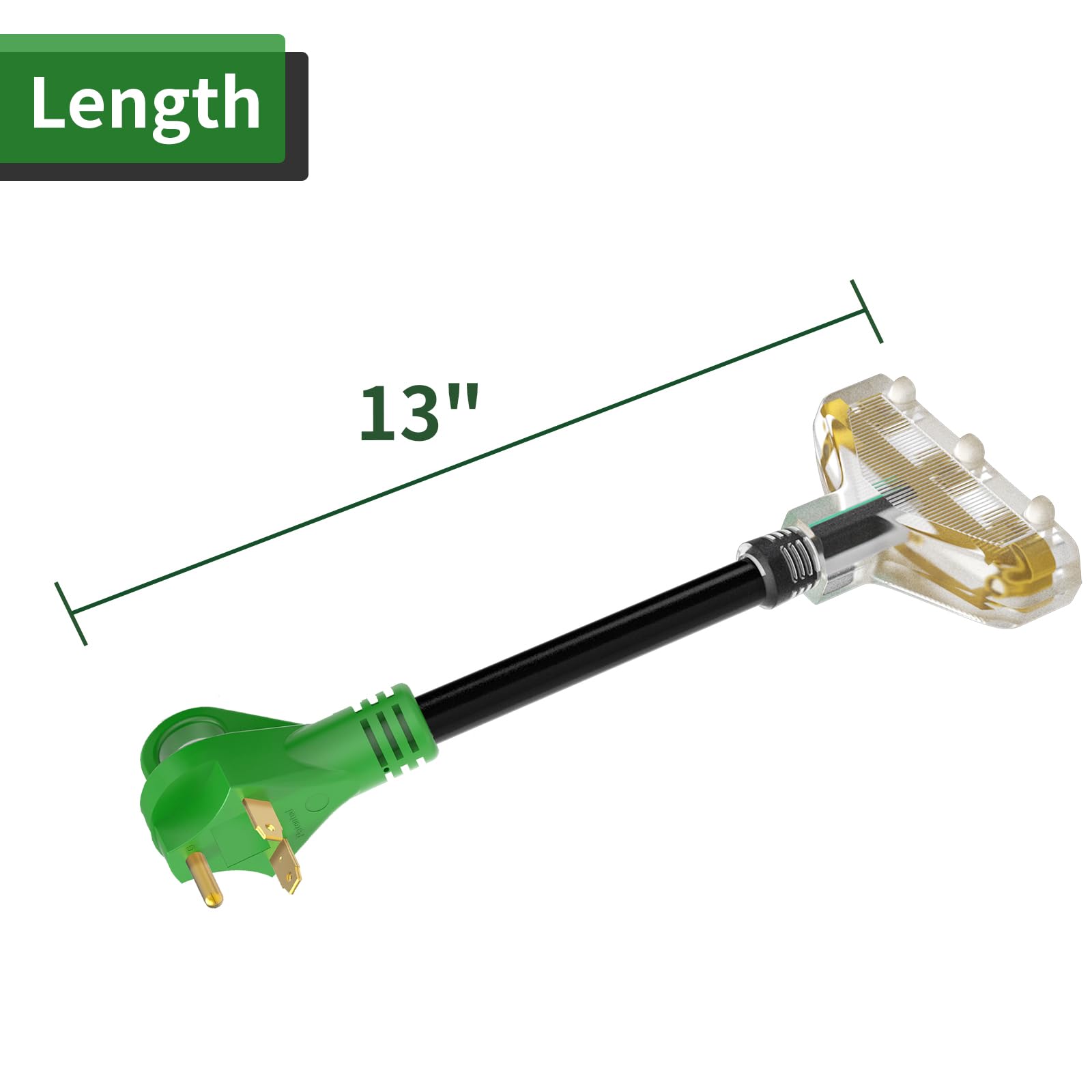 Rvguard 30 Amp To 110V Adapter Cord, Nema Tt 30P To 3X 5 20R Household Outlet With Led Power Indicator
