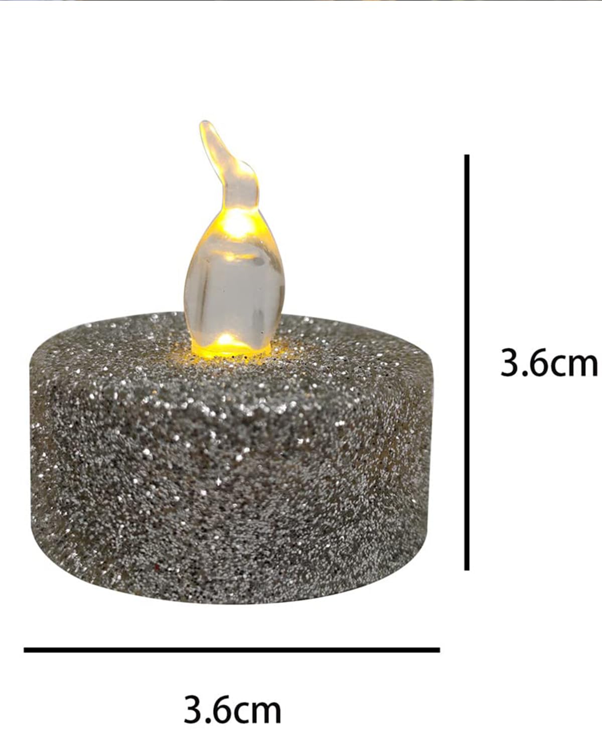 Oneihomm Silver Flameless Tealight Candles With Timer,Glitter Battery Operated Tea Lights For Event, Christmas Decorations,Anniv