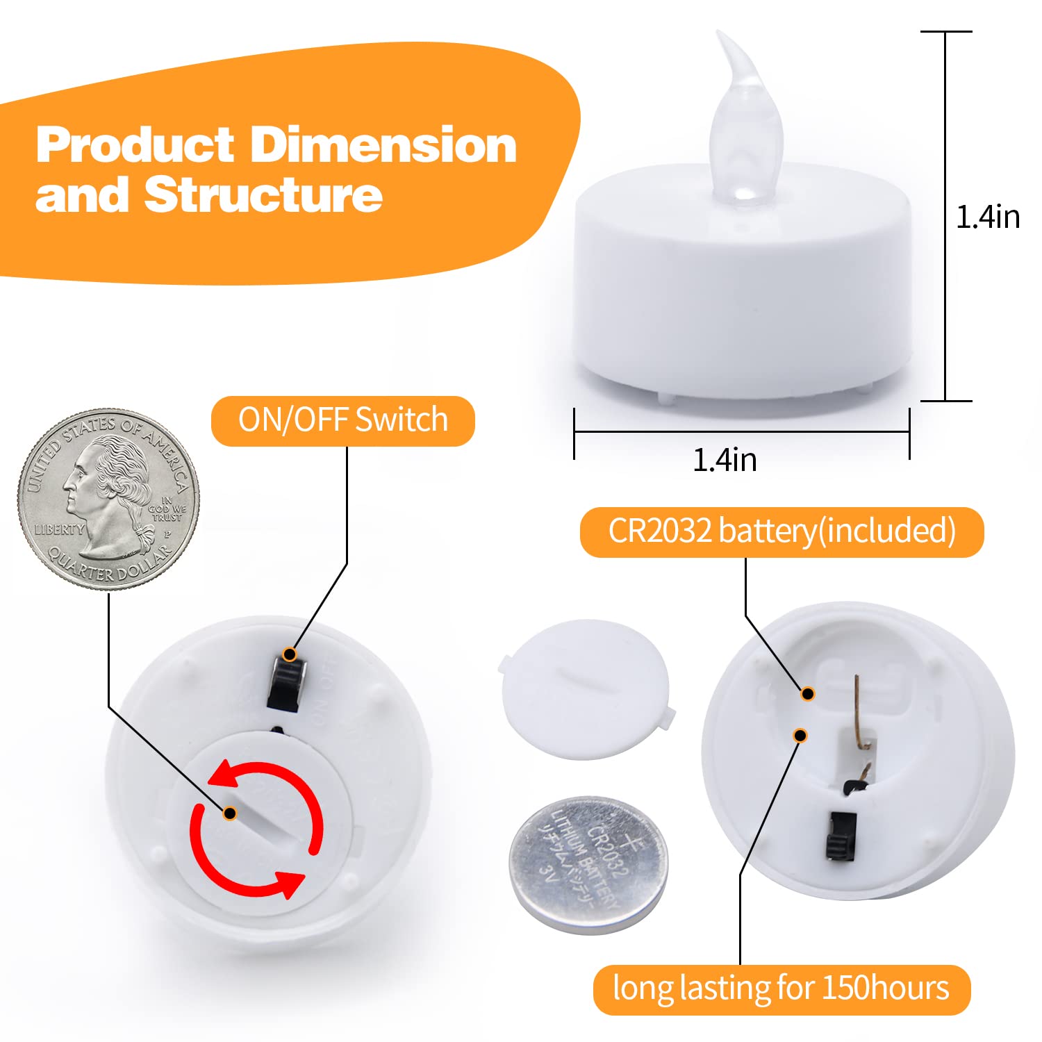 Koaby Led Tea Lights   400 Pack Flickering Flameless Lights, Warm White, Last 200H+, Battery Operated For Decoration