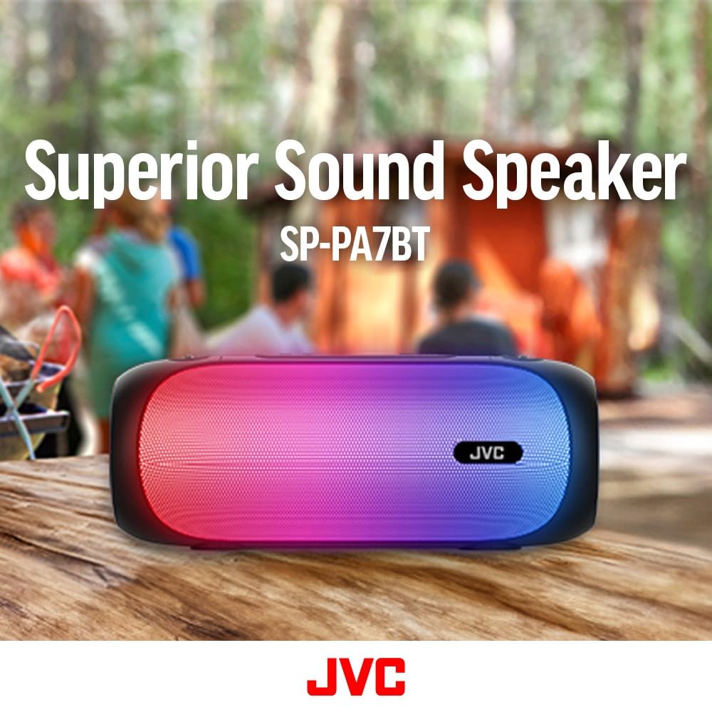 Jvc Illuminated Portable Wireless Speaker With 30W Max Outputs, Dynamic Sound, Bluetooth 5.0, Tws Capability, Usb-C, Aux In, Up