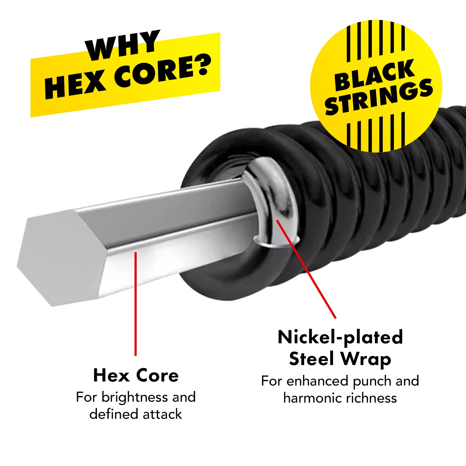 Dr Strings Electric Guitar Strings, Black Beauties   Black Coated, 10 46