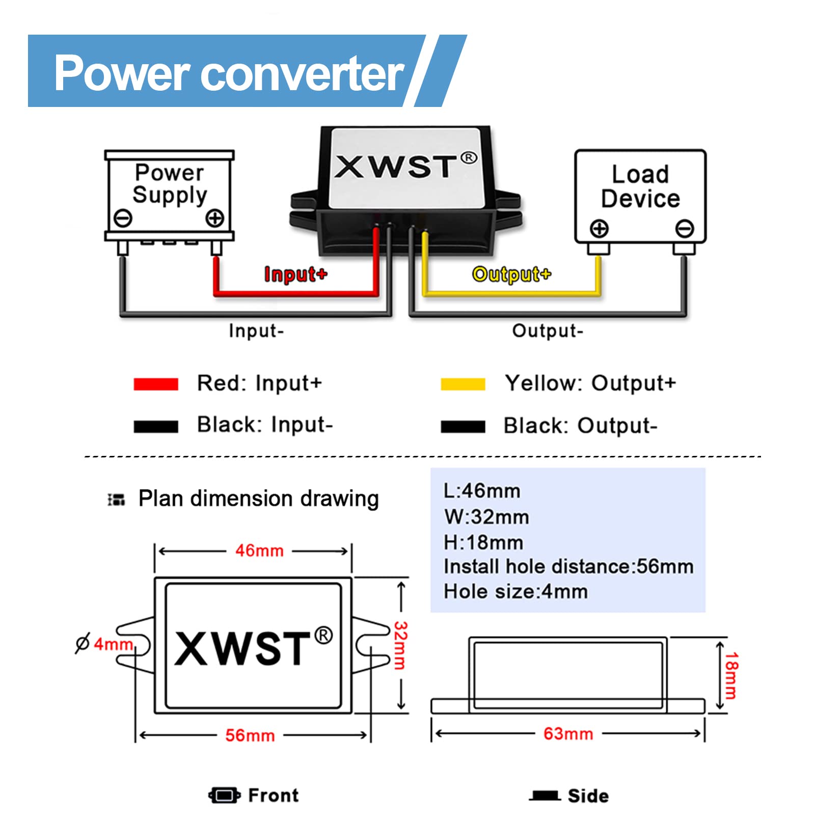 Xwst Dc Dc Converter Reducer 20 90V 24V 36V 48V 60V 72V To 12V Dc Converter Step Down Buck 2A 12V Dc Voltage Regulator For Golf