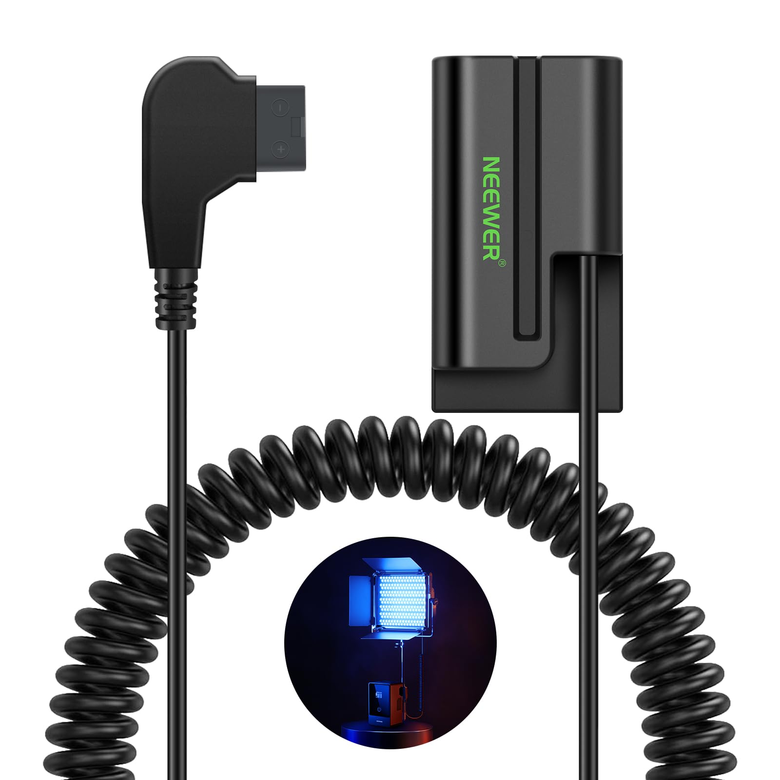 Neewer D Tap To Np F550 Dummy Battery With Cable For V Mount Battery, Stable Power Supply For Rgb660 Rgb1200 Rgb168 Bh20B Led Vi
