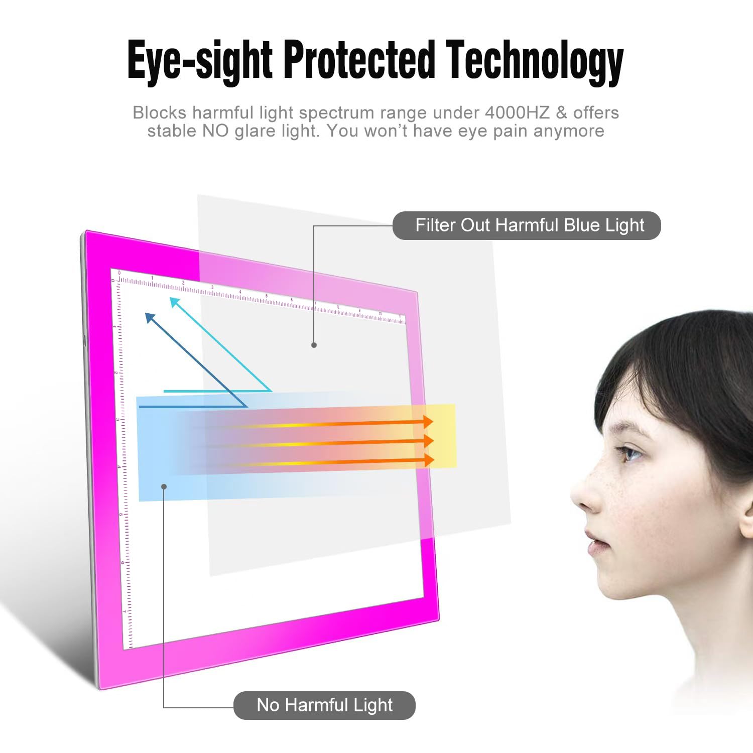 Pink A4 Dimmable Led Artcraft Light Box Tracer Slim Light Pad Portable Tablet, Usb Power Cable Copy Drawing Board Tracing Table