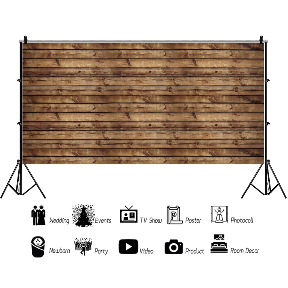 Lfeey 20X10Ft Wood Backdrops For Photography Grunge Wood Vintage Worn Wooden Board Background Seamless Backdrop Brown Wood Backg