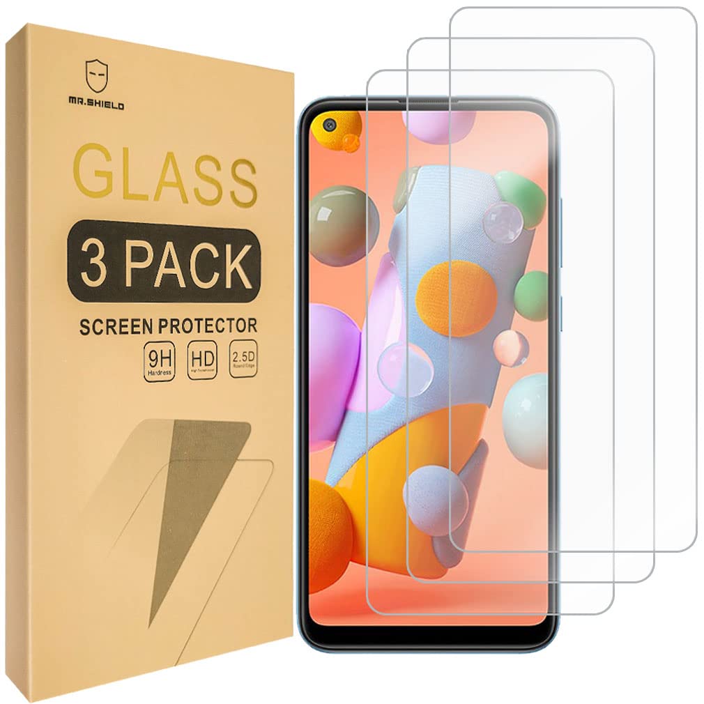 Mr.Shield [3 Pack] Designed For Samsung Galaxy A11 [Tempered Glass] [Japan Glass With 9H Hardness] Screen Protector With Lifetim