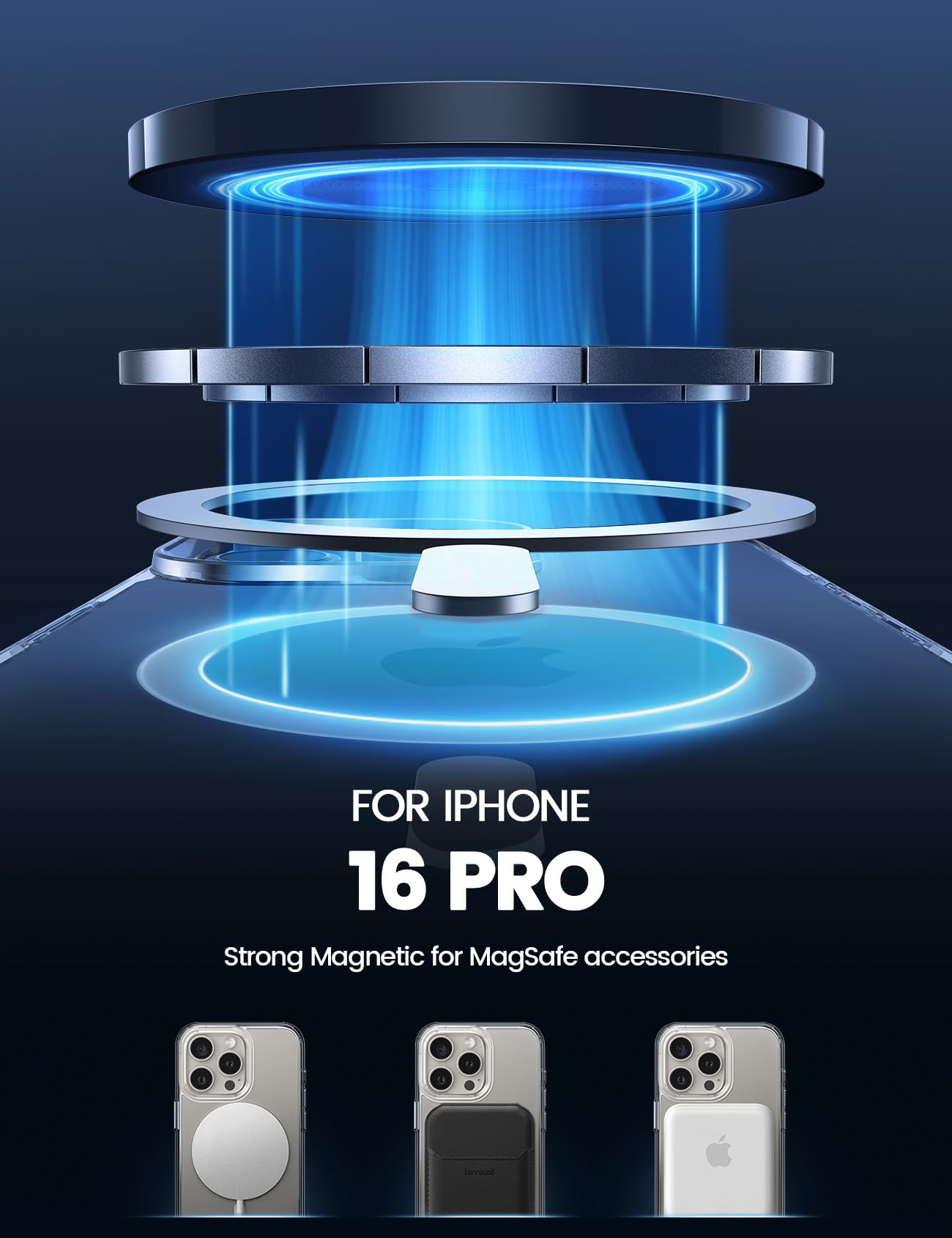 Lamicall Magnetic Case For Iphone 16 Pro, For Magsafe   [Clear & Anti Yellow][Military Grade Drop Protection][Scratch Resistant]