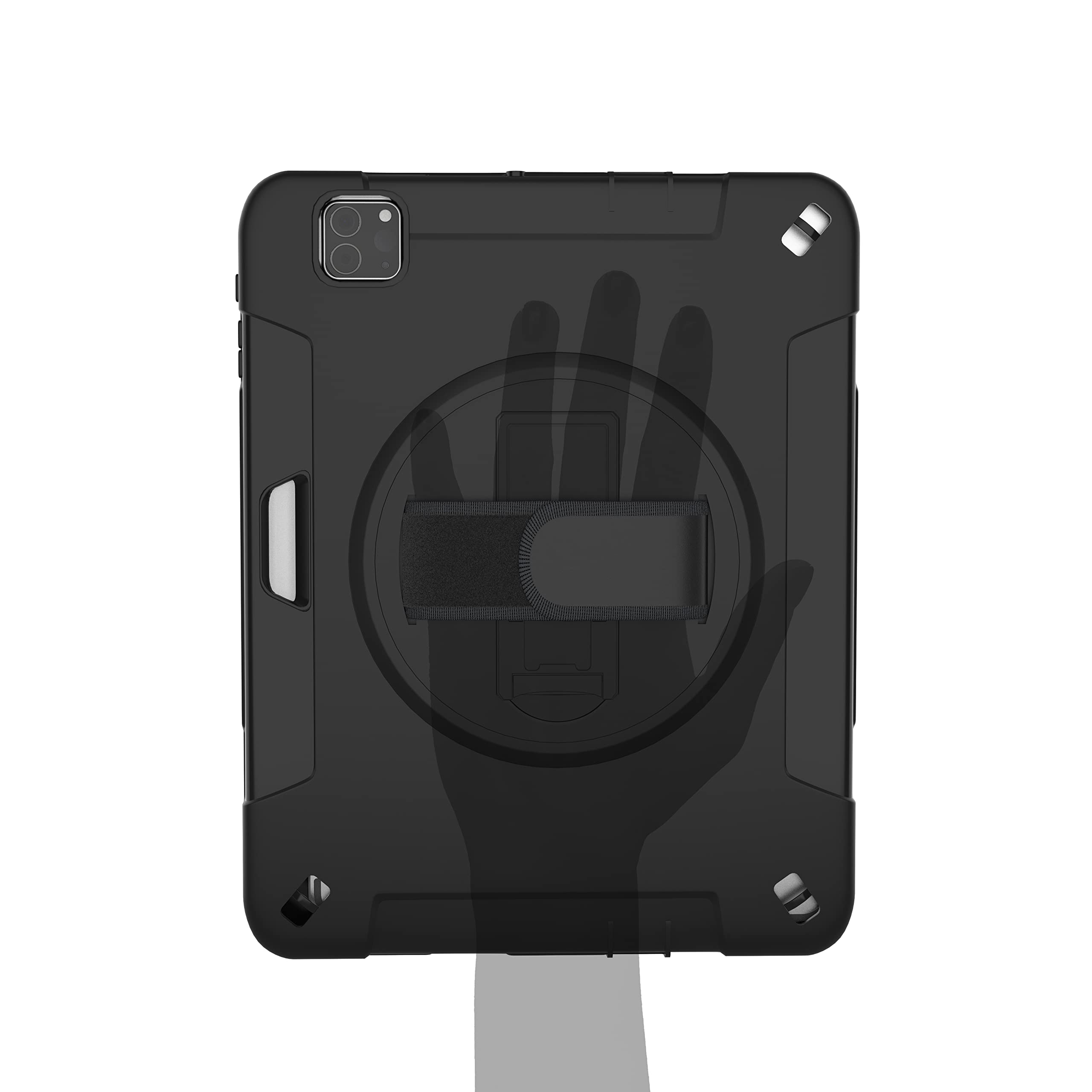 Protective Ipad Case Cta Protective Device Case With Built In 360 Degree Rotatable Grip Kickstand Adjustable Hand Strap For Ipad