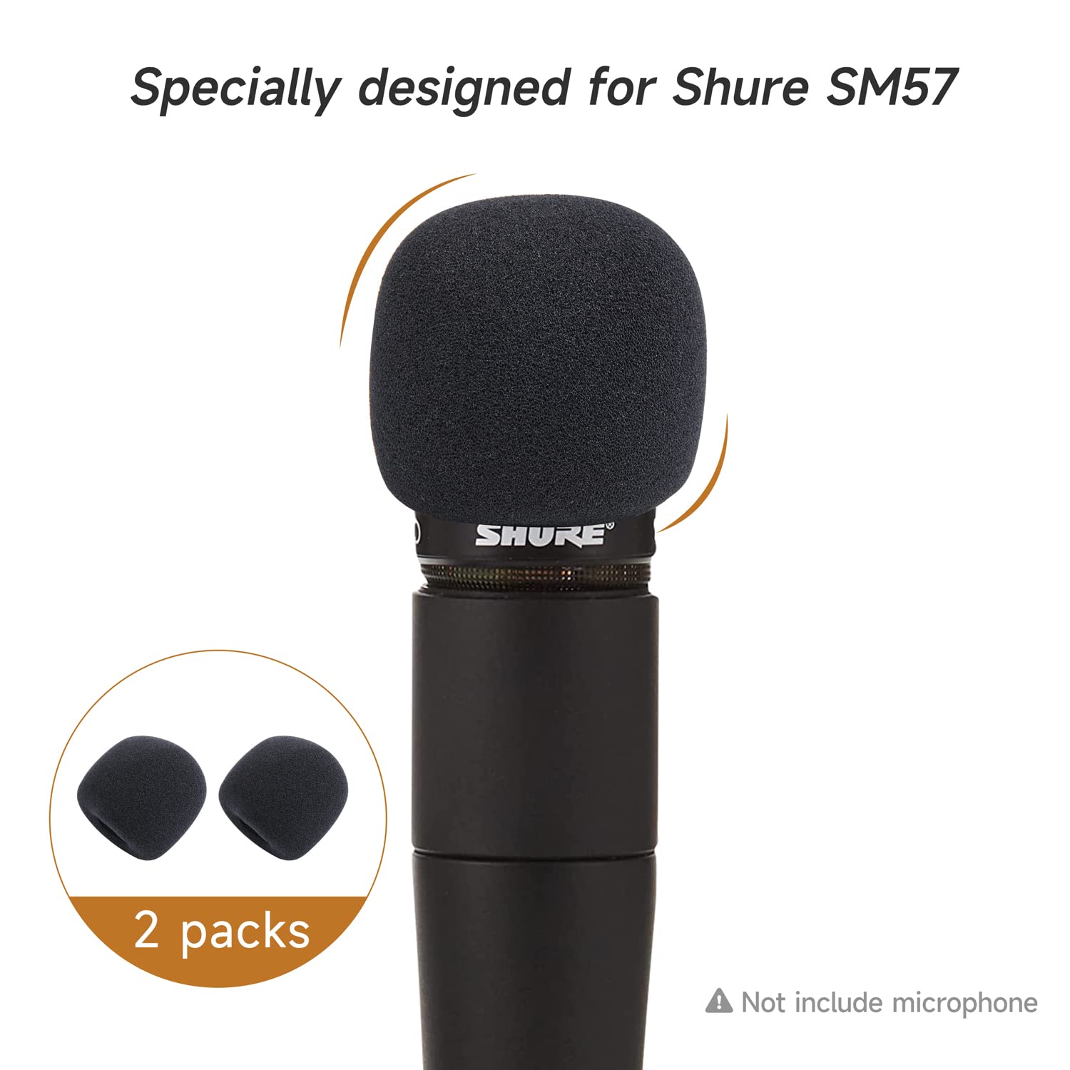 Shure Sm57 Pop Filter Mic Foam Cover   Sm57 Windscreen Wind Cover Compatible With Shure Sm57 Lc Microphone Black Noise Cancellat