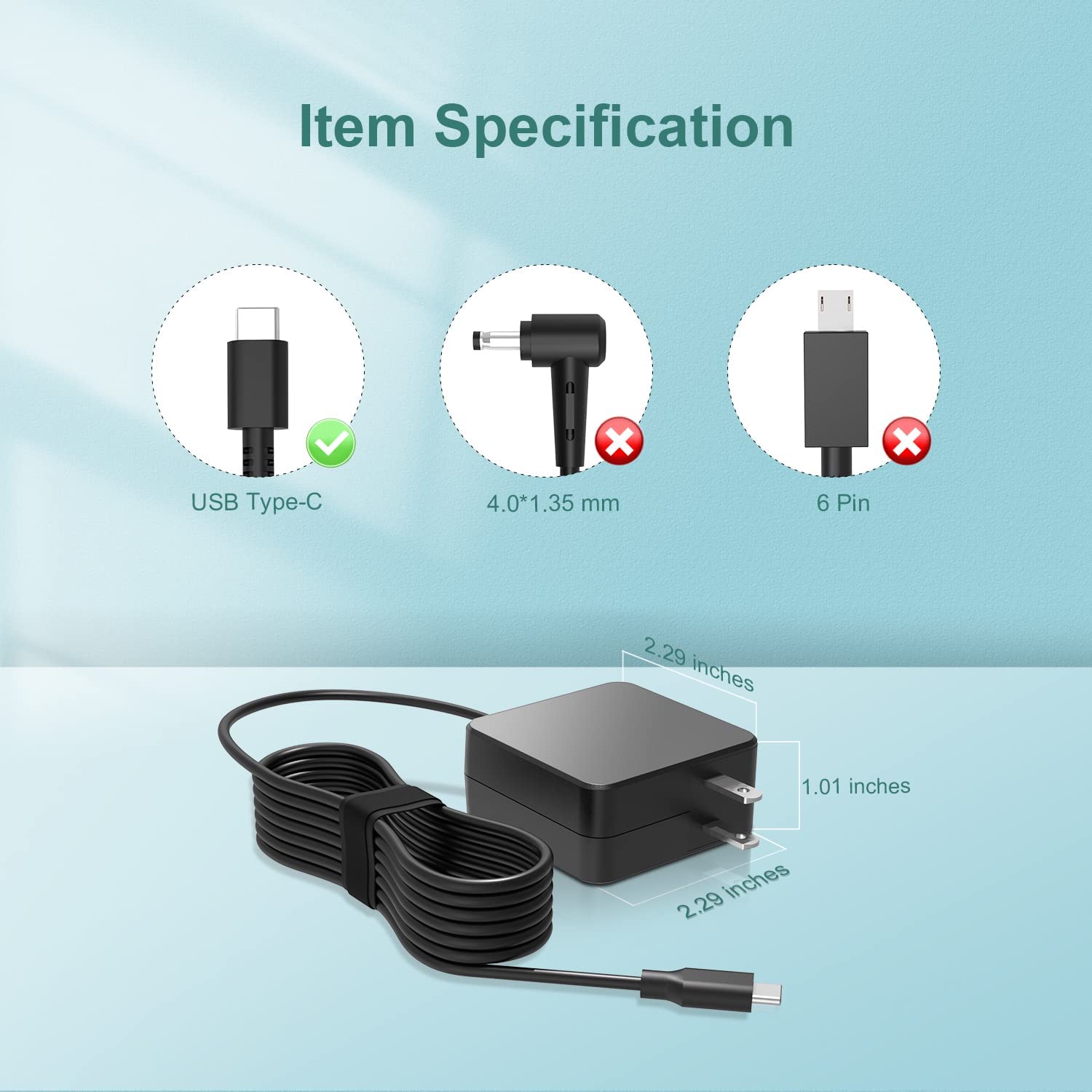 Usb Type C Ac Charger Fit For Asus Chromebook C223 C223N C223Na C423Na C423N C423 14 C425Ta C425T C425 C424Ma C424M C424 Laptop Power Supply Adapter Cord