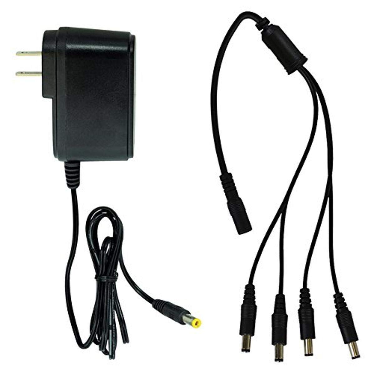 Night Owl Security Spf Camp 2A Camera Adapter With 4 Way Power Splitter, Black