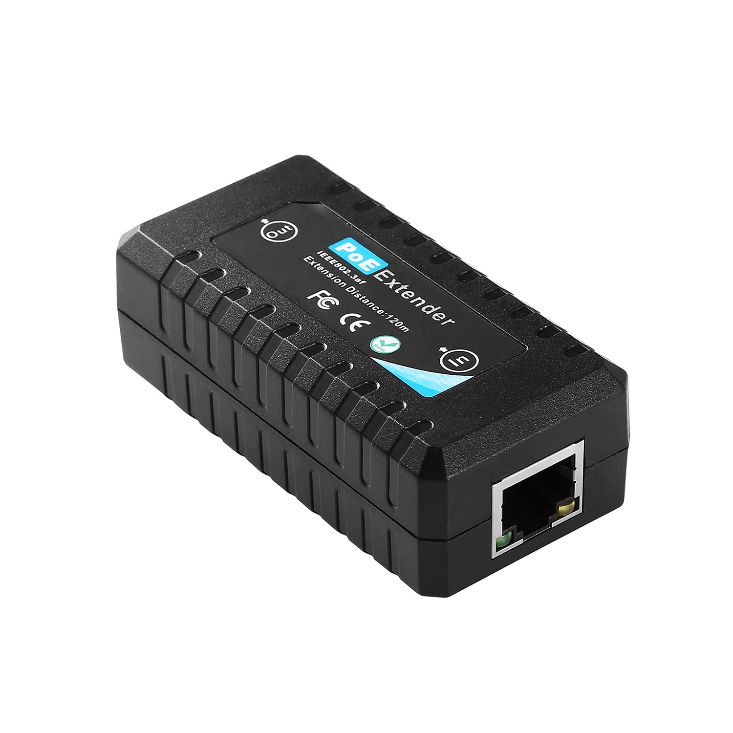 Revotech 1 Port Poe Extender Ieee 802.3Af Standard 10,100Mbps 100M(328 Ft) Poe Repeater For Poe Ip Camera Over Cat5 Or Utp Cable