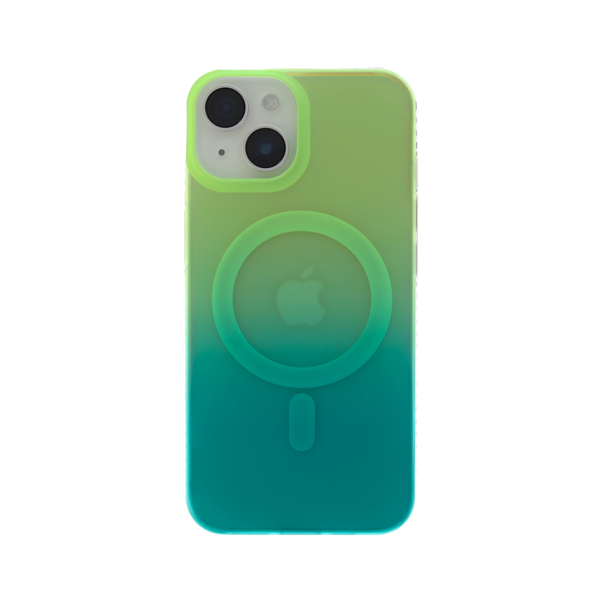 Katti Case Gradient Case for The iPhone 15 - Green and Yellow Multi-Color Ombre Design, Impact-Resistant and with Magnets