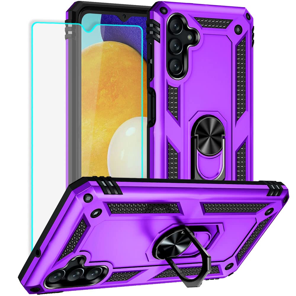 Yiakeng Samsung A13 5G Case, Galaxy A13 5G Case with HD Screen Protector, Military Grade Protective Cases with Ring for Samsung 