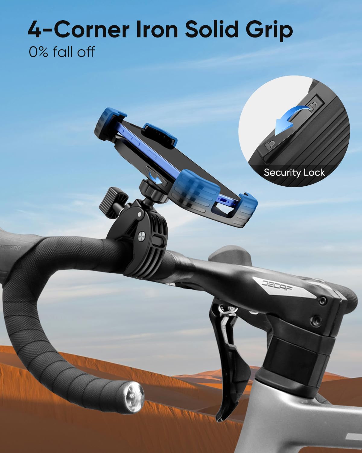 Narmle Bike Motorcycle Phone Mount Holder, [Anti Vibration] Bicycle Phone Holder Handlebar, Ebike Electric Scooter Atv Cell Phon