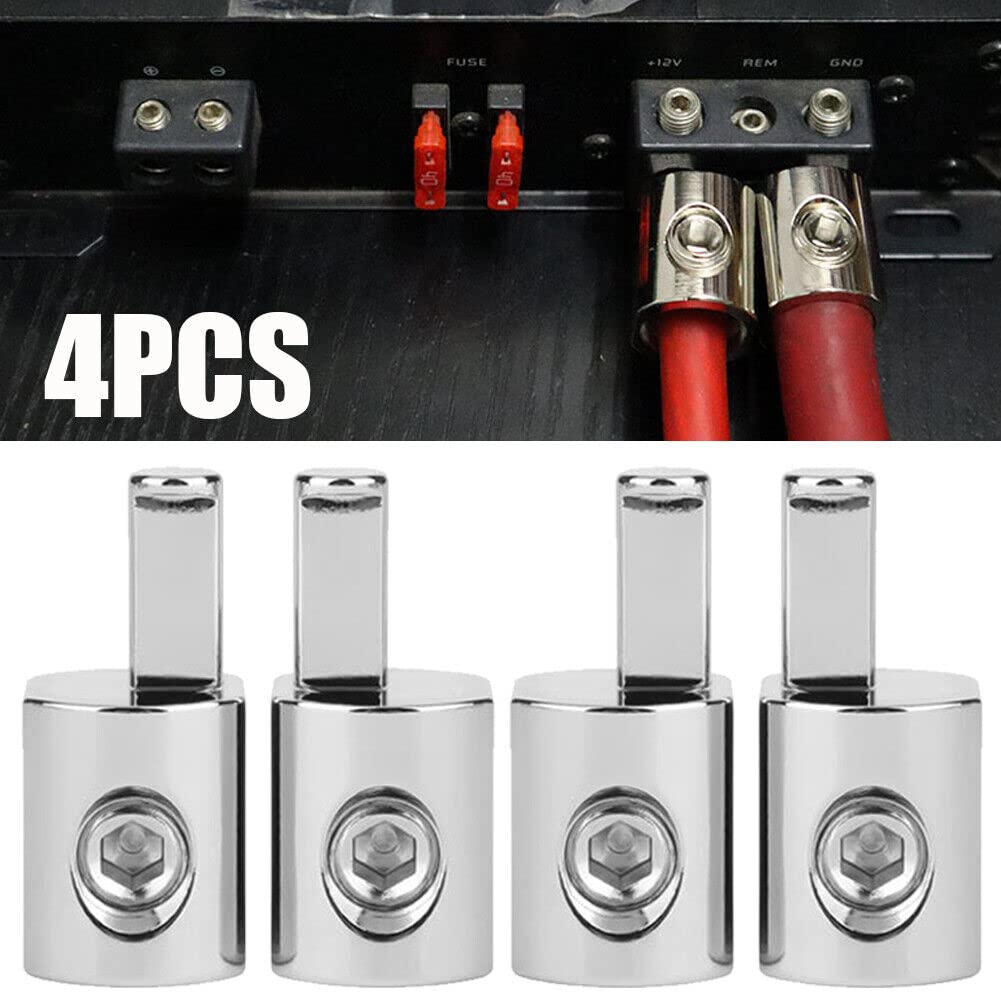 4Pcs 1/0 Gauge To 4 Gauge Pin Awg Power Wire Reducer Car Audio Amp Terminal