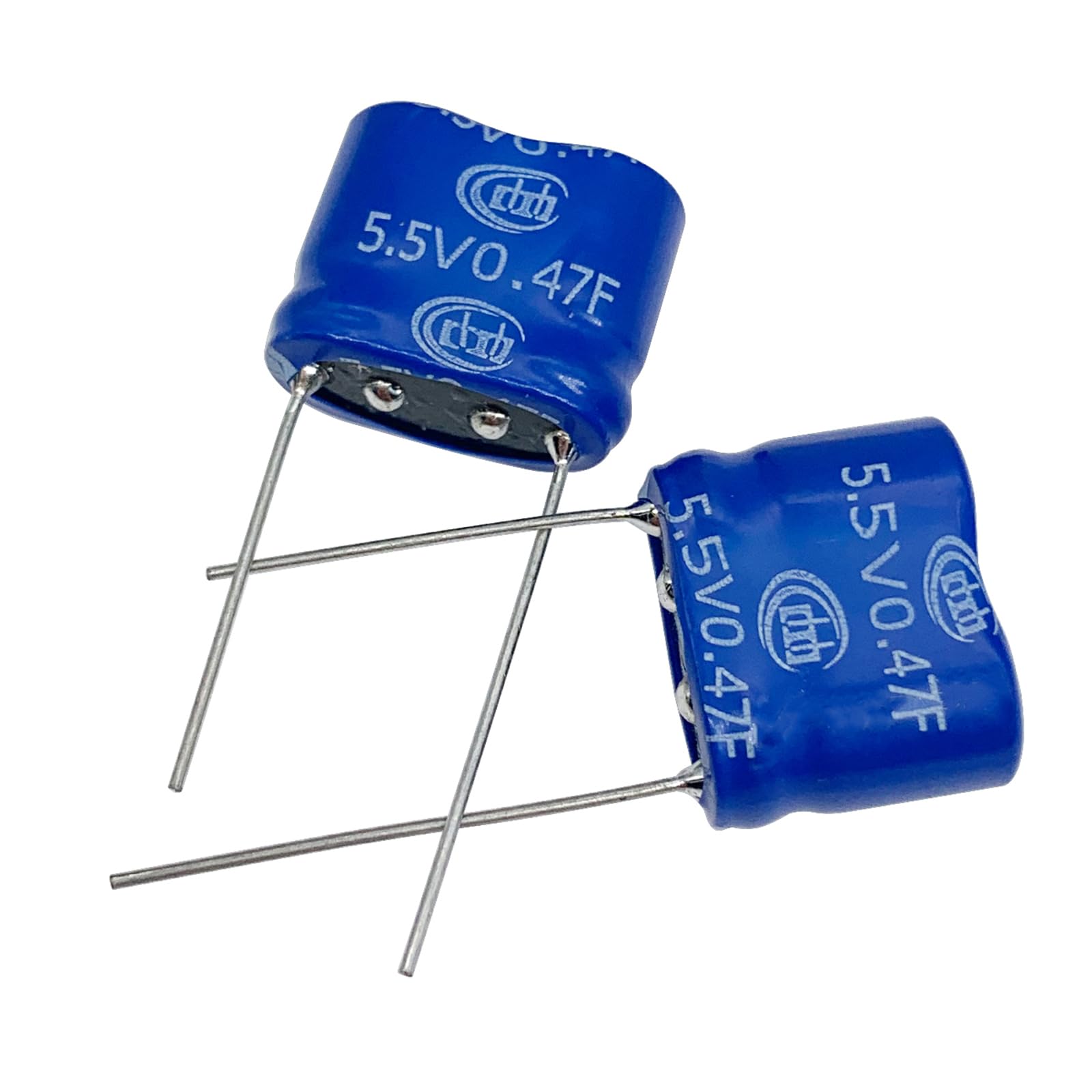 Cermant 2 Pcs 8.5X17X14Mm(0.33X0.67X0.55In) Super Capacitor 5.5V 0.47F Super Farad Capacitance Winding Type Energy Storage For O
