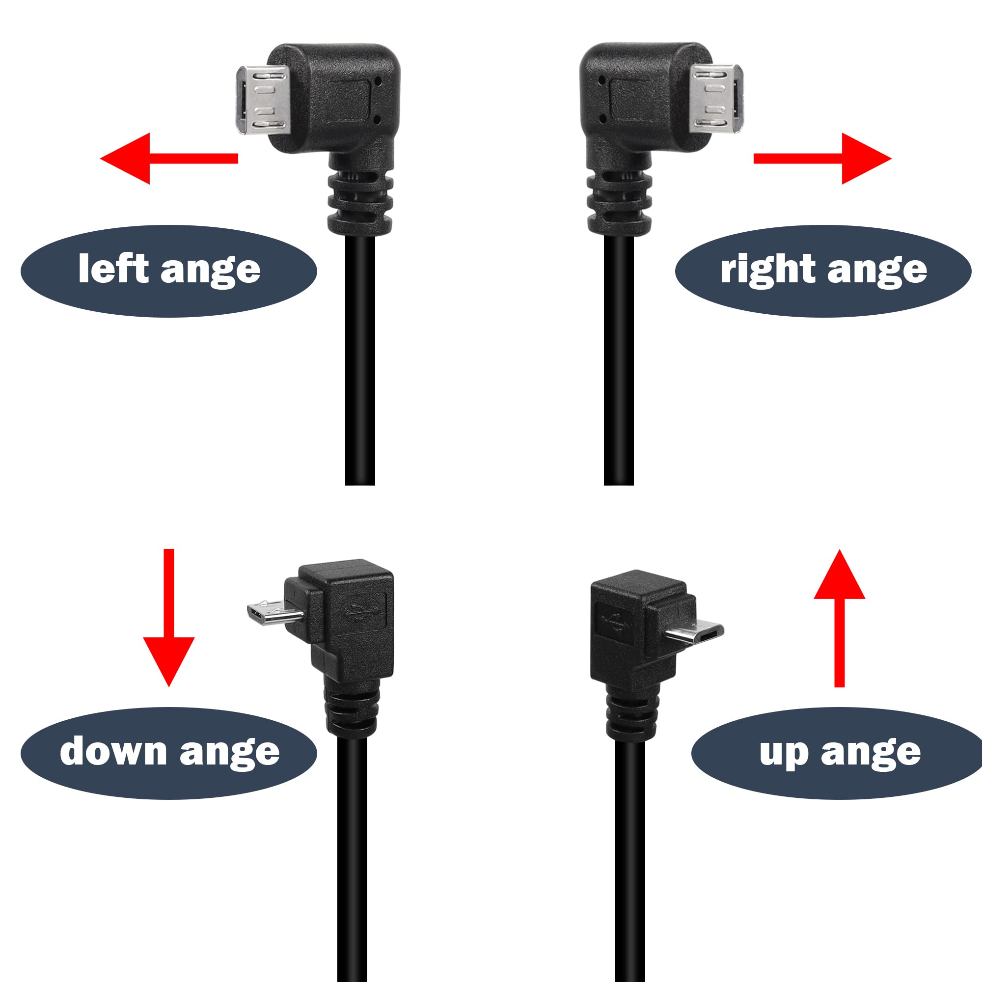 Qianrenon 90 Micro Usb Panel Flush Mount Waterproof Extension Cable Micro Usb 5 Pin Right Angle Male To Female Connector For Fix