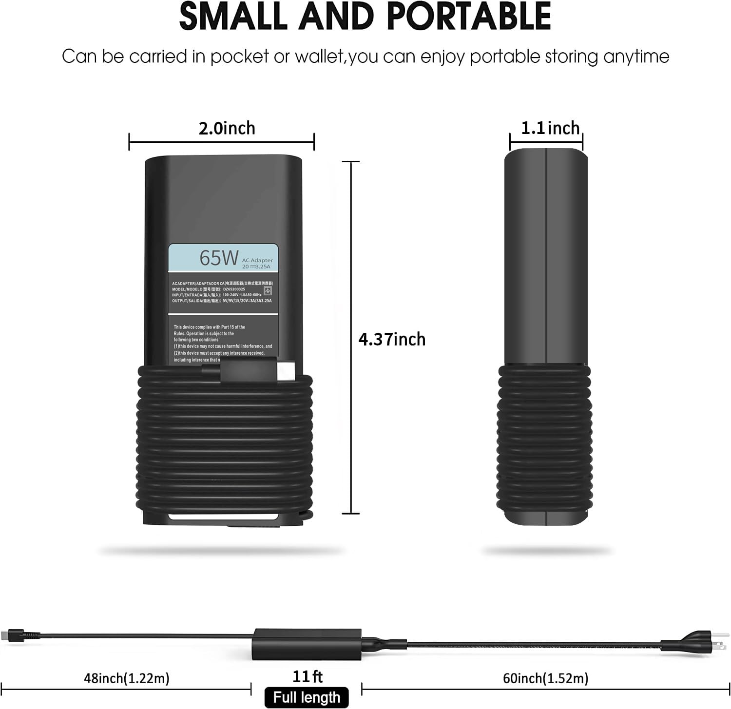 65W Usb C Laptop Charger For Dell Laptop Charger,For Dell Chromebook 3100 3300 3380 Charger Latitude 5540 5440 5420 5520 5320 74