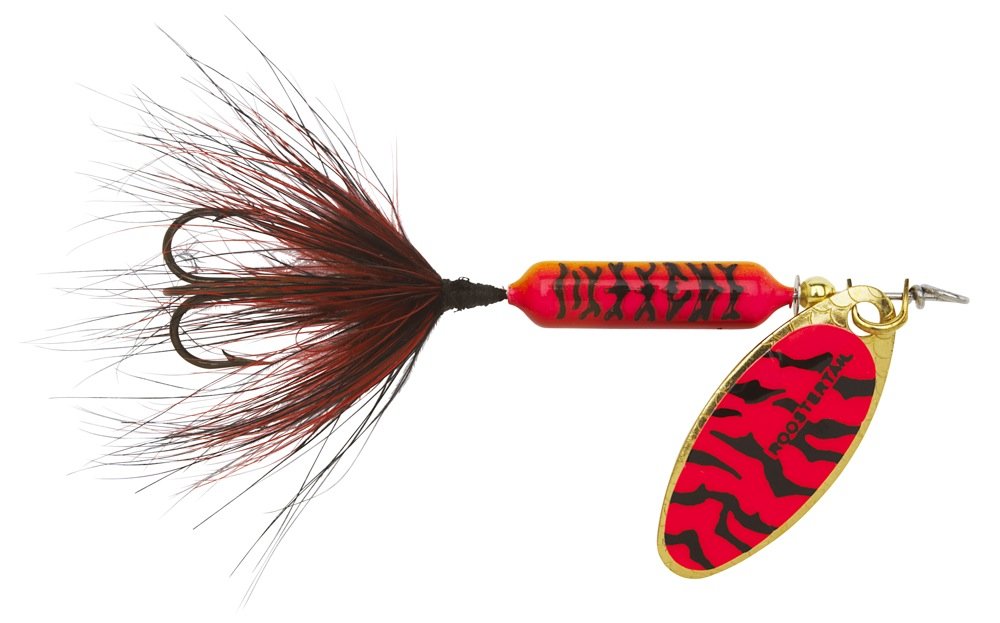 Yakima Bait Wordens Original Rooster Tail Spinner Lure, Fluorescent Red Black Tiger, 38 Ounce