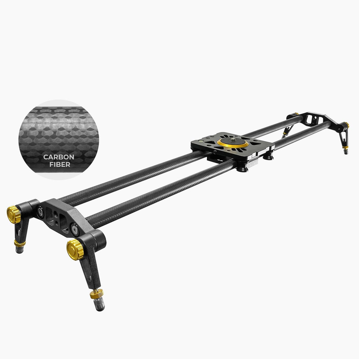LimoStudio (Upgraded) 39.4 in Carbon Fiber Camera Slider, 100cm Dolly Track Rail, Smooth Bearing Stabilizer, Height Adjustable, Spirit Level, AGG1981