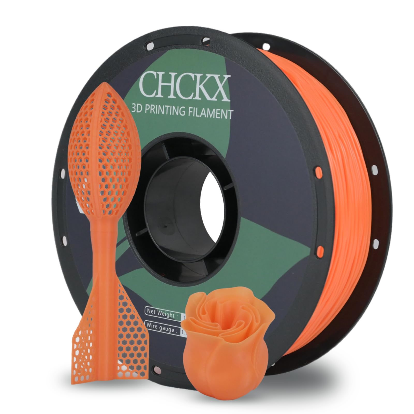 CHCKX TPU 98A 3D Printer Filament 1.75mm Flexible Soft 3D Printing Filament Abrasion Resistant,Dimensional Accuracy +/- 0.03mm, 