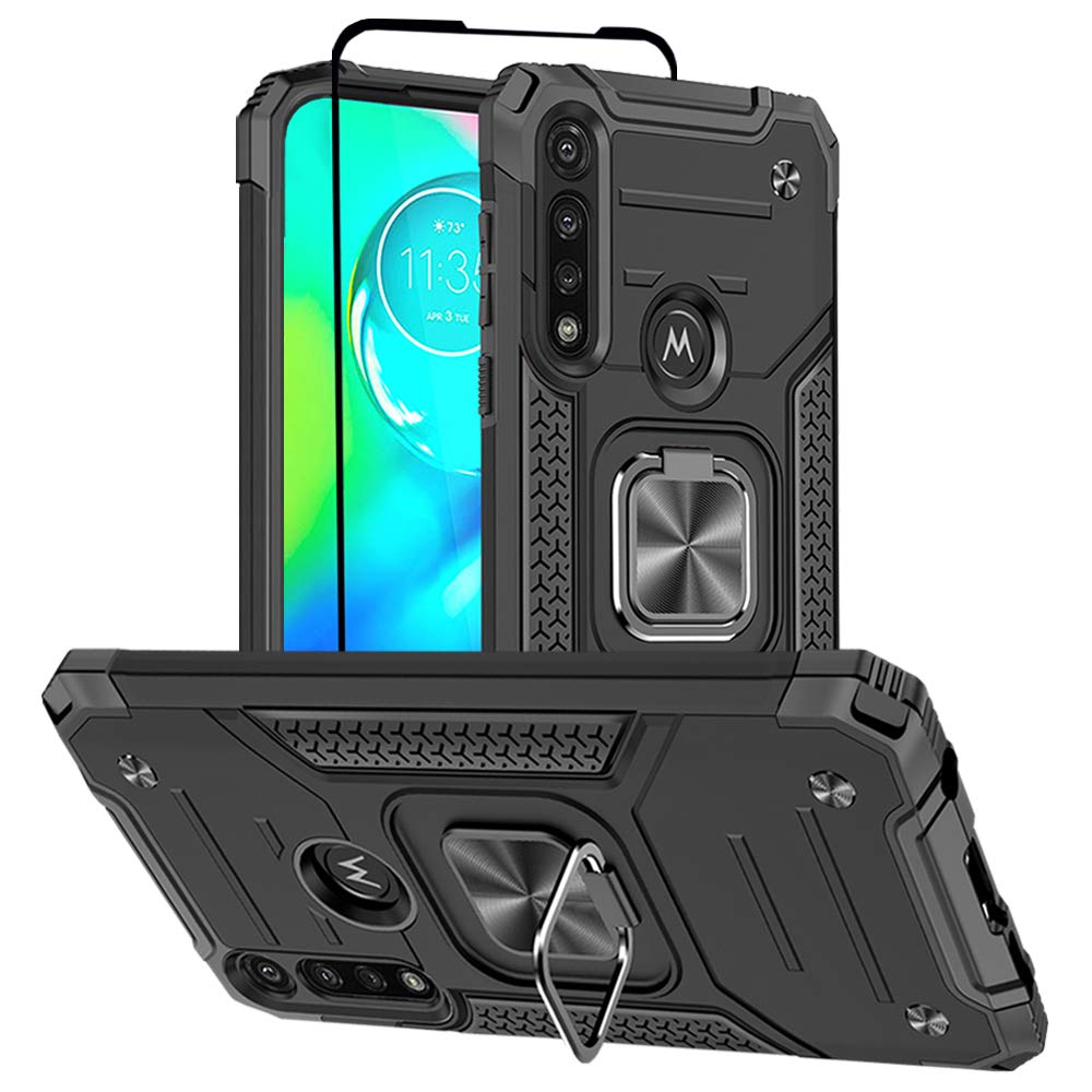 Hnhygete For Moto G Power Case, Moto G Power 2020 Case, With Screen Protector, Hard Rubber Bumper [Shockproof] Tough Rugged With
