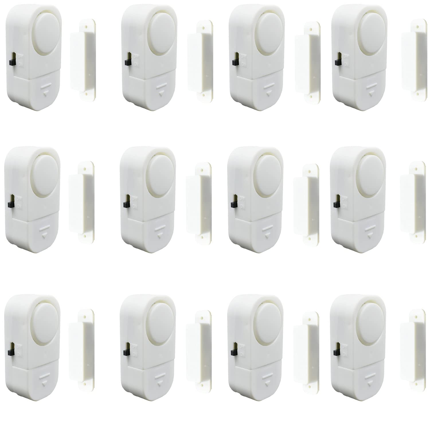 12 Pack Wireless Security Window/Door Alarm, Magnetic Sensor Door Window Burglar Alert Alarm Pool Alarms Super Loud For Home, Ga