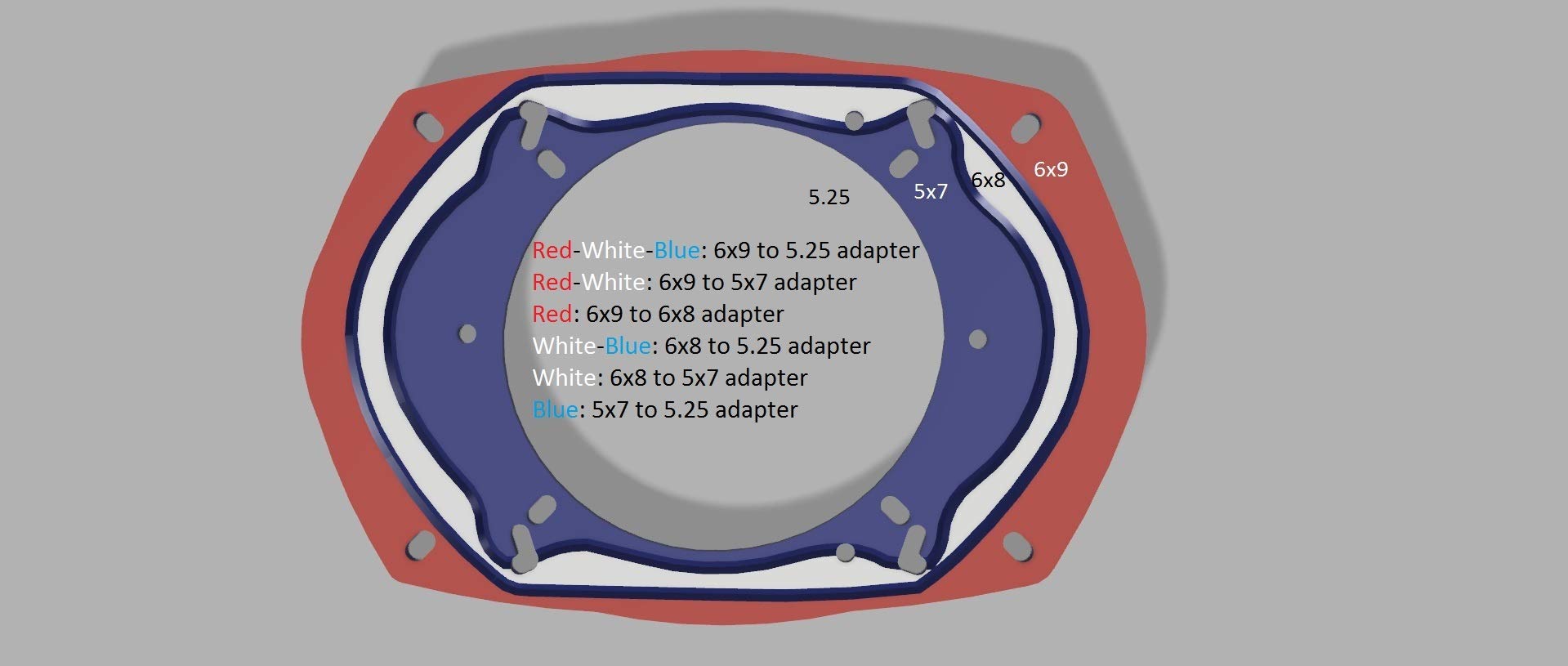 Jsp Manufacturing 2 Pack Car Boat Marine Speaker Adapter Plate 6X9 5X7 6X8 To 5.25''