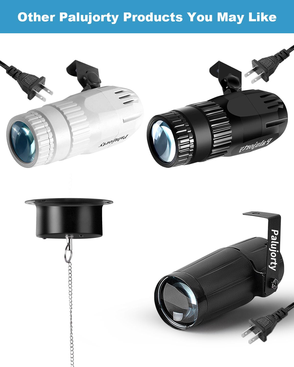 Pin Spot Light 2 Pack, Palujorty 10W Pinspot Light Plug In For Mirror Ball Party