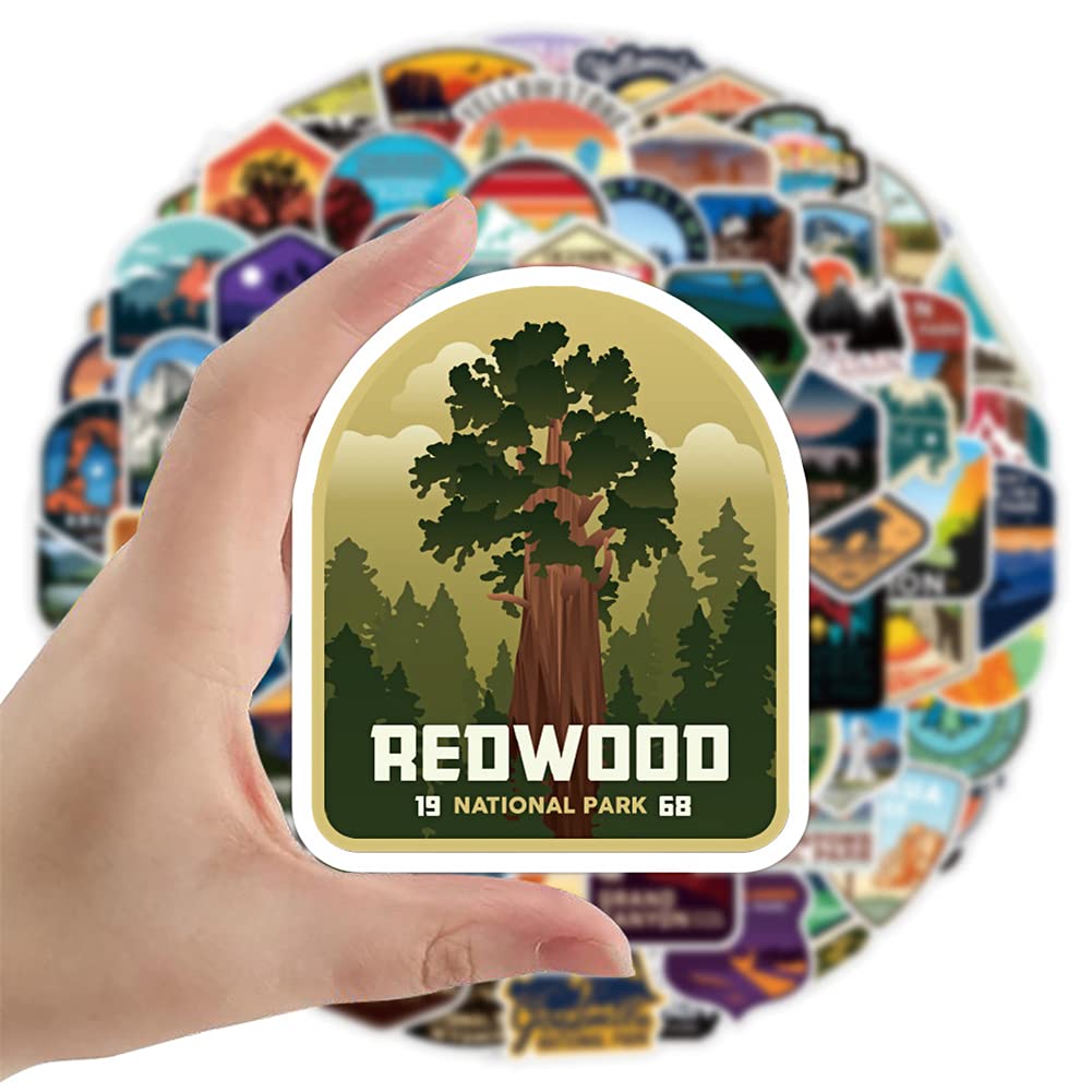 100 Pcs National Park Stickers| Outdoor Advanture Waterproof Vinyl Stickers For Bike Water Bottles Laptop Bicycle Refrigerator C