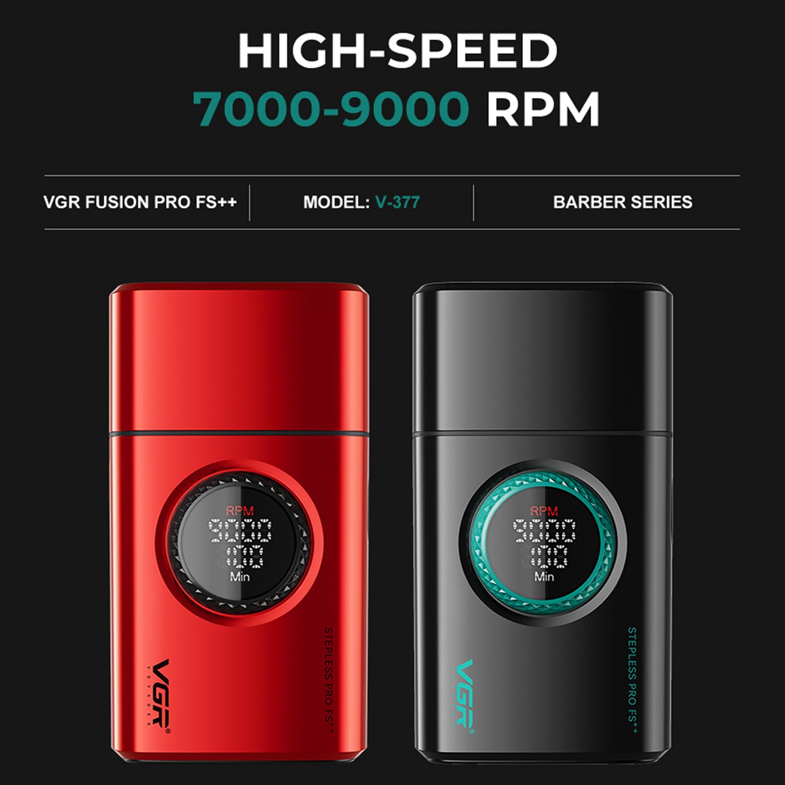 Vgr 377 Foil Shaver For Men, Electric Razor For Shaving Face With Double Foil, 21 Speed 9000 Rpm Motor Bald Shavers Led Display