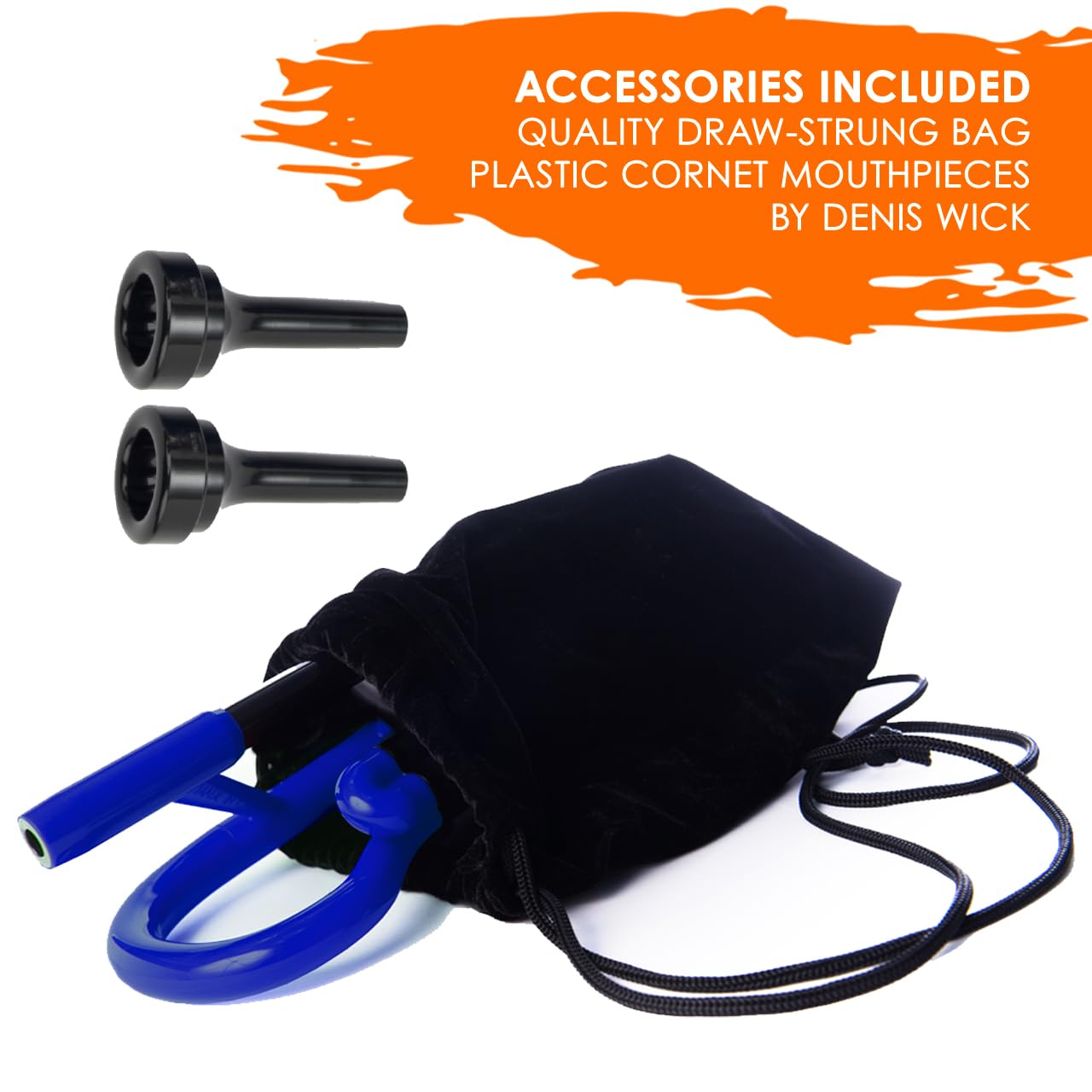 Pinstruments Pcornet Plastic Cornet   Mouthpieces And Carrying Bag   Lightweight, Versatile, Comfortable Ergonomic Grip   Bb Aut