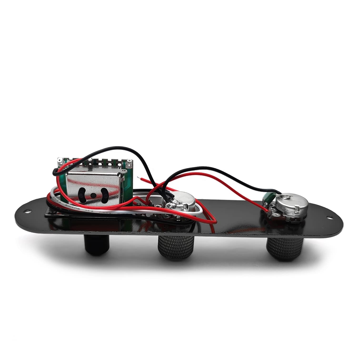 Saphue Guitar Control Plate Loaded Chrome/Nickel With 3 Way Switch 500K Tone And Volume Knob Prewired Screws Output Jack For Fen