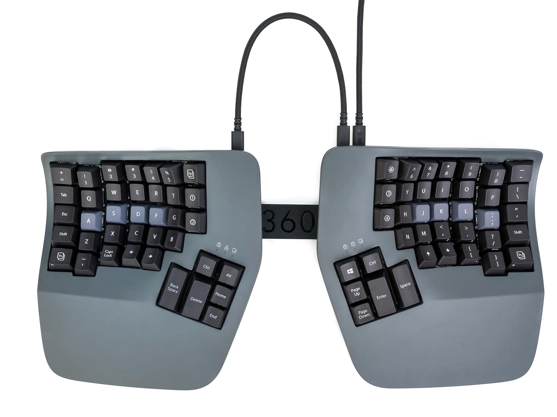 KINESIS Advantage360 USB-C Ergonomic Keyboard | Mechanical Switches | Dark Gray | Model KB360-GBR | Fully Programmable