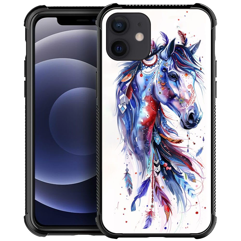 Carloca Compatible With Iphone 11 Case,Drawing Sketch Rainbow Horse Art Iphone 11 Cases For Girls Boys,Pattern Design For Girl S