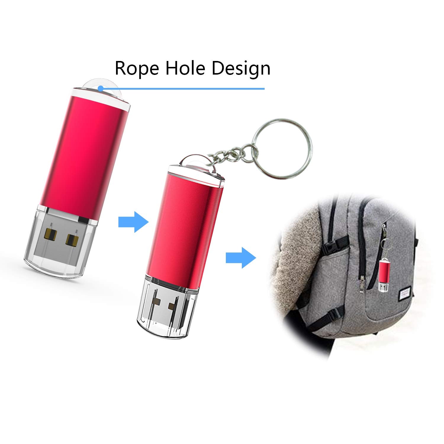 Raoyi 10Pcs 16G Usb Flash Drive Usb 2.0 Memory Stick Thumb Drive Jump Drive Pen Drive Red