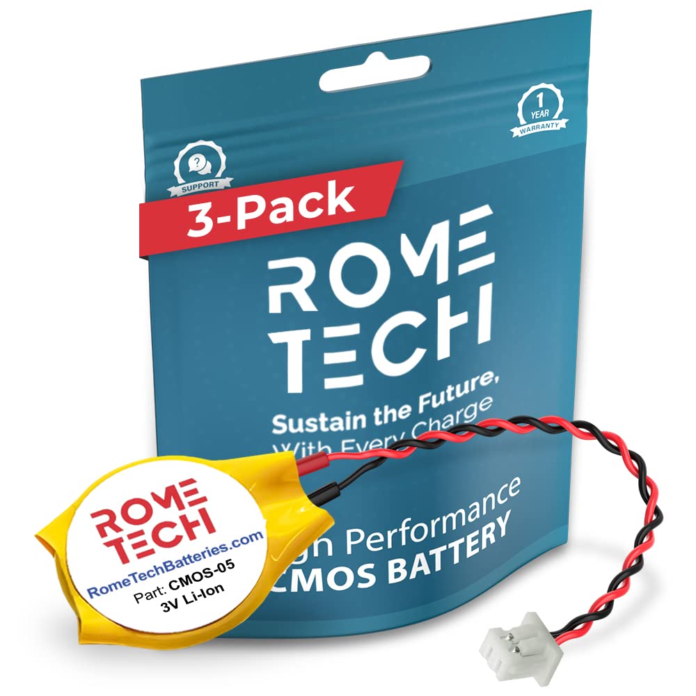 Rome Tech Cmos Battery For Lenovo Thinkpad T430 T450S T460 T430I T430S   Laptop Backup Bios Rtc 3V Cr2032 T430 Cmos Battery For Pc Motherboard With 2 Pin 2 Wire Cable (3 Pack)