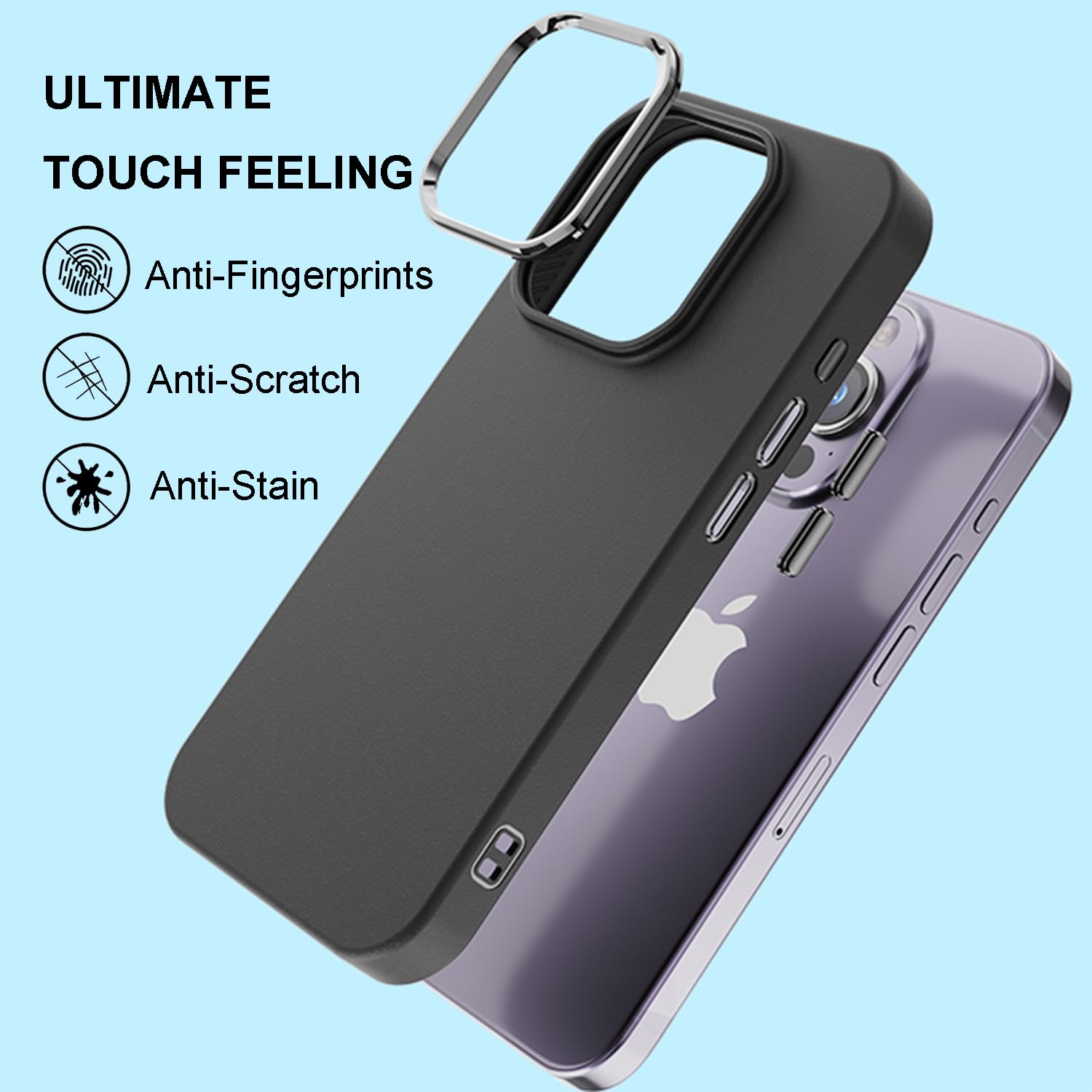 Tenoc Phone Case Compatible With Iphone 12 & Iphone 12 Pro, Black Case Anti Fingerprint Protective Bumper Matte Cover For 6.1 In