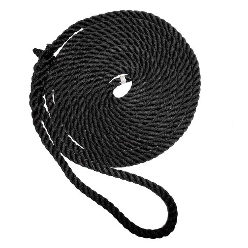 New England Ropes 3/4'' Premium 3-Strand Dock Line - Black - 25&#39;,WBAUVB07G7HHKHH