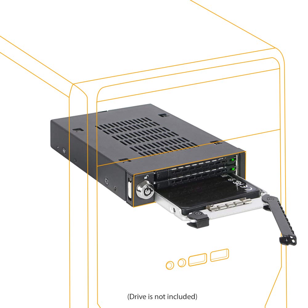 ICY DOCK Triple 3 Bay 2.5 inch SAS/SATA HDD & SSD Mobile Rack Enclosure for External 3.5� Drive Bay | ToughArmor MB993SK B