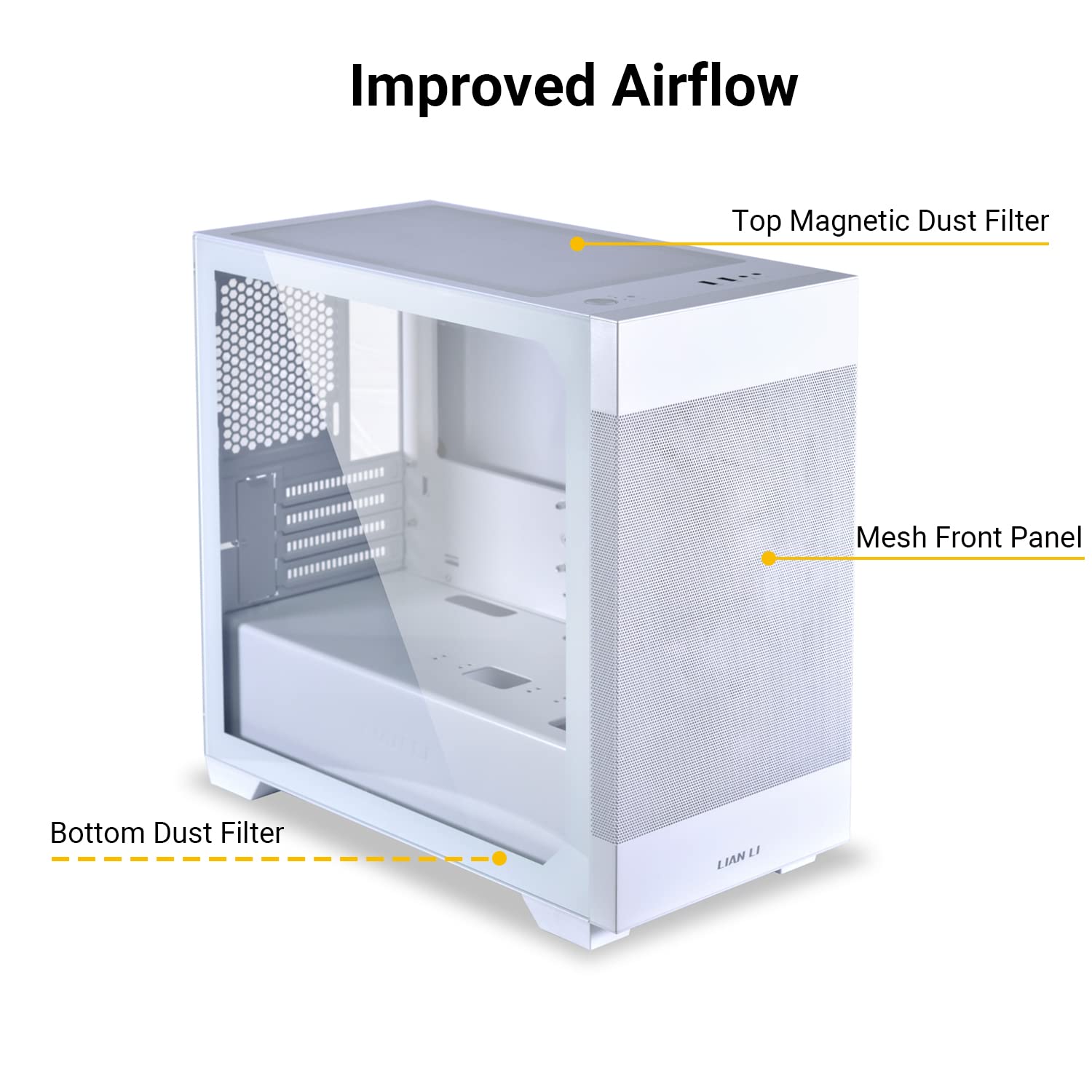 Lian Li High Airflow Micro Atx Pc Case, Rgb Gaming Computer Case, Mesh Front Panel Mid Tower Chassis With 2X140Mm Argb Pwm Fans