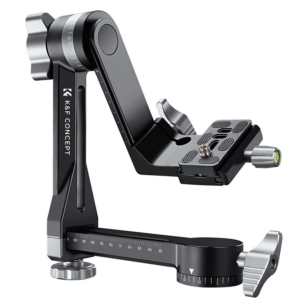 K&F Concept Upgraded Gimbal Tripod Head, Exclusive Lubricant, All Cnc Aluminum Alloy Gimbal Head, Precise Horizontal And Vertica
